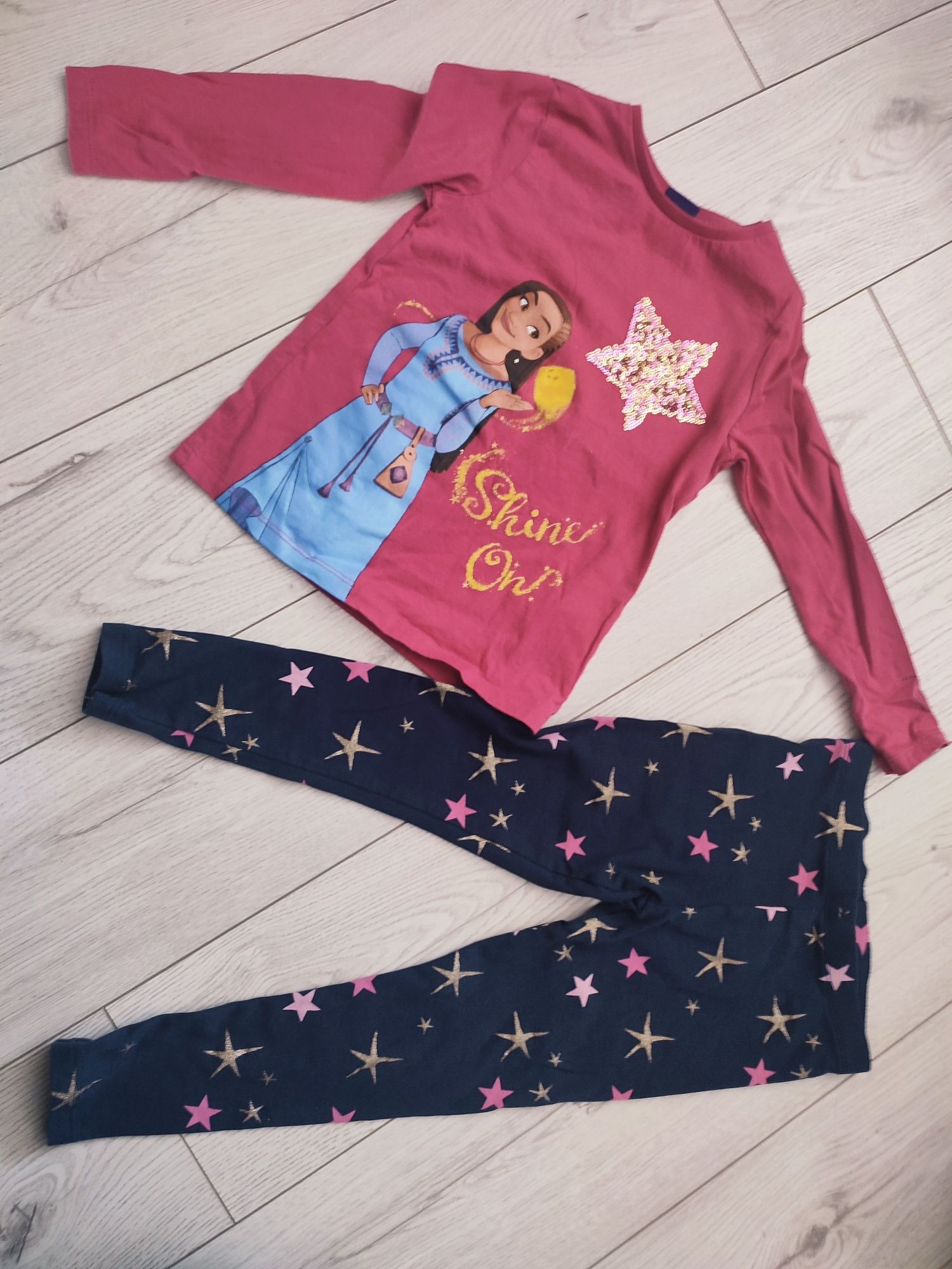 Komplet zestaw koszulka bluzka top legginsy Wish Życzenie Disney 104