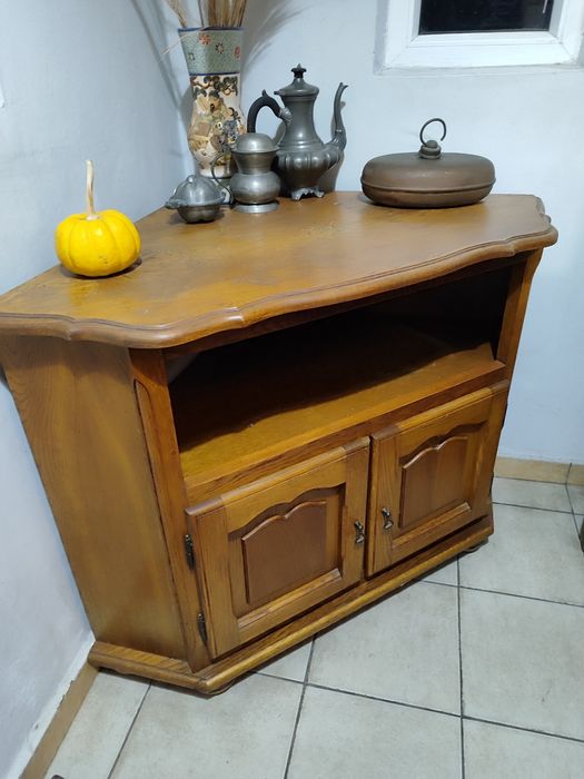 Dębowa Narożna Komoda szafka Masywna  wys 80cm szer 110cm
