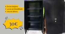 Armário de metal com prateleiras e chave – 160cm altura