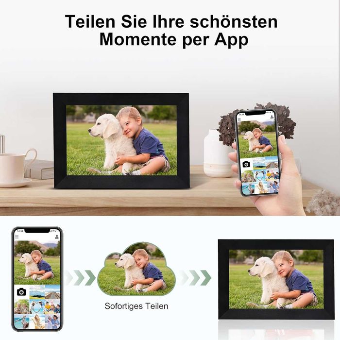 Veidoo Cyfrowa Ramka na Zdjęcia Wi-Fi – 10″, IPS, 32GB, Auto-Rotation