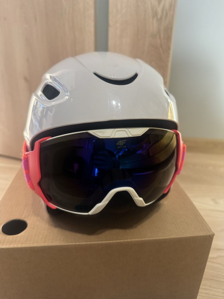 Kask google worek  nariarskie snowboardowe dziecięce Tecno Pro 4F