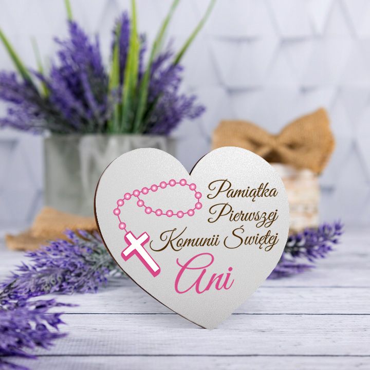 Podziękowania dla gości I Komunia Św. serca 10szt Magnes serce