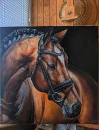 Картина "Кінь" 90х90, під замовлення, олійні фарби, полотно, підрамник