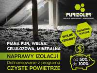 Ocieplenia poddaszy docieplenia- wdmuchiwanie celulozy wełny piana PUR