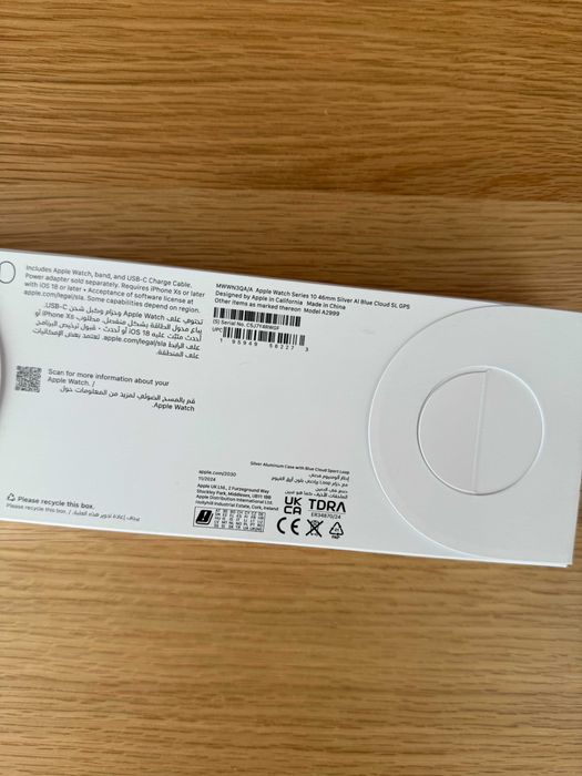 Nowy Apple Watch Series 10 46mm Srebrny niebieska opaska