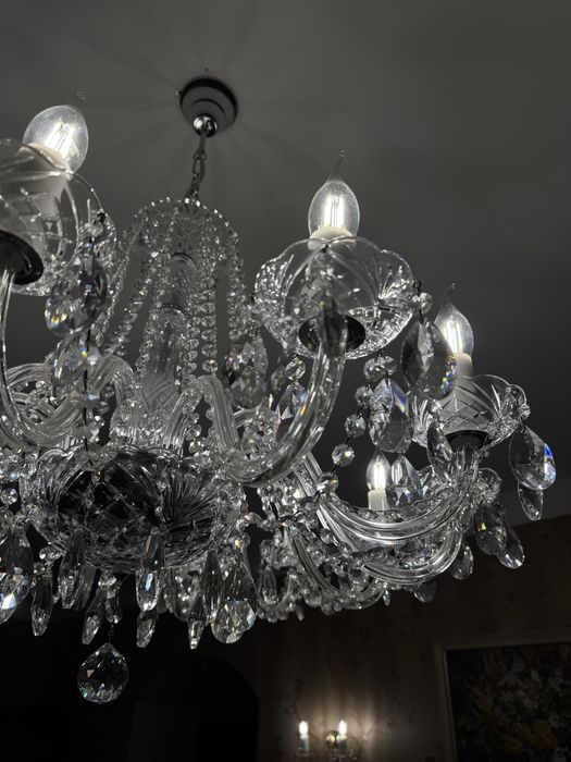 Хрустальна люстра на 12 лампочок, металік .