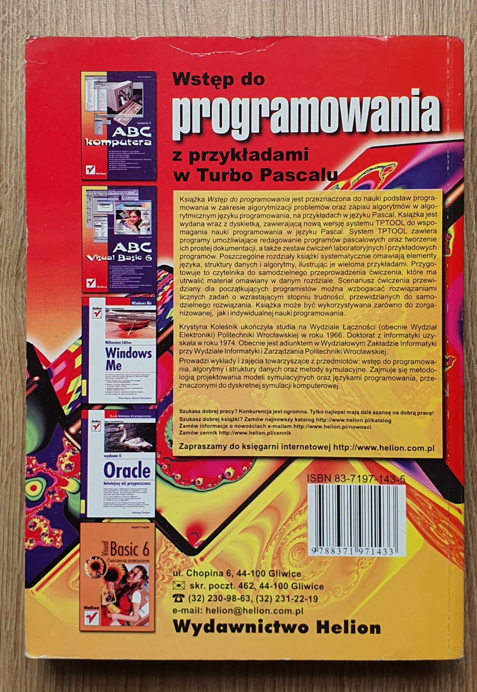 Wstęp do programowania z przykładami w Turbo Pascalu - K. Koleśnik