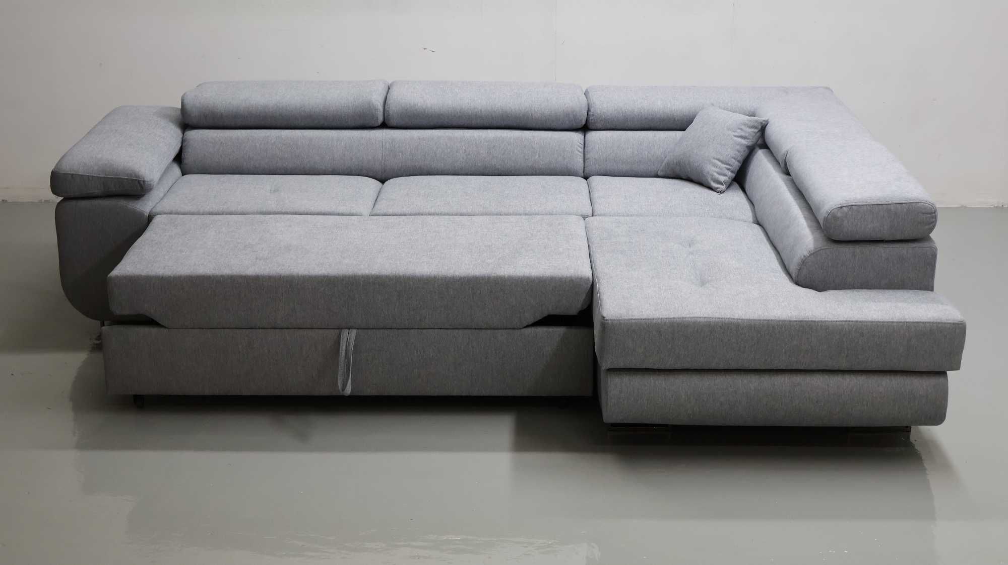 SZU DESIGN NOWOCZESNY NAROŻNIK funkcja spania pojemnik zagłówki  V85