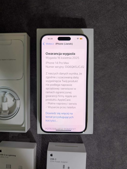 Iphone  14 Pro Max Orginalna bateria 100% ma tylko 63 ładowania