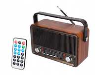 Radio Przenośne RABA RETRO BLUETOOTH, FM, USB, SD, AUX z pilotem brąz