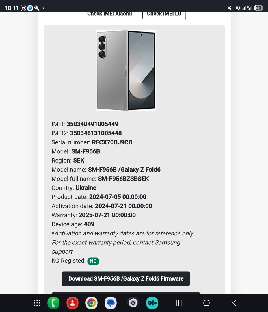 Samsung Galaxy Z Fold6 SM-F956b/ds 12/256GB Szary silver shadow