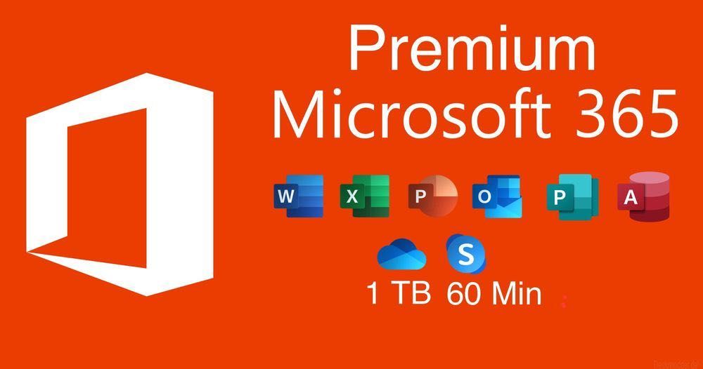 Подписка Microsoft 365 Premium (+ 1 TB облако OneDrive + 60 мин Skype)