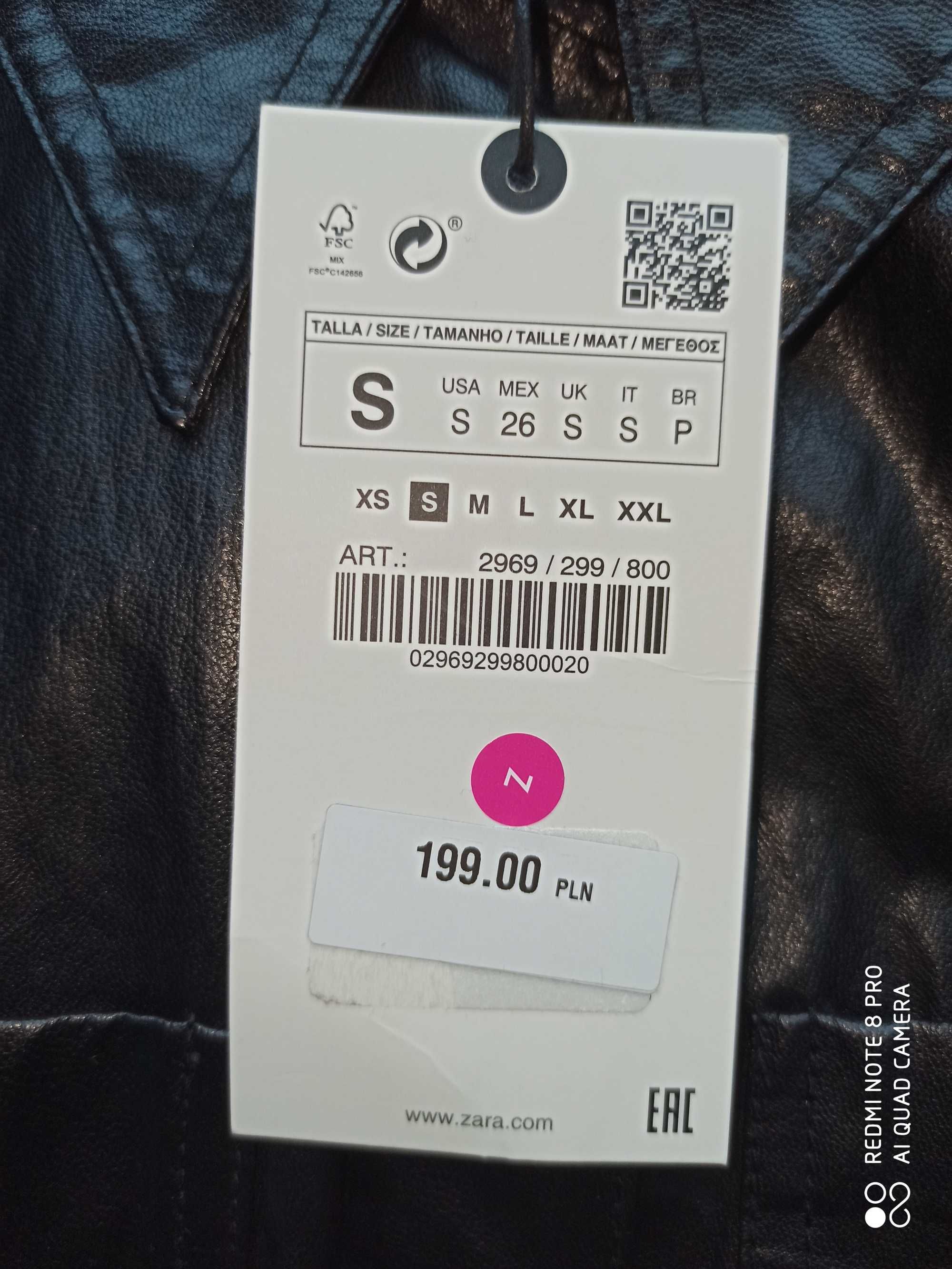 Nowa sukienka mini ze sztucznej skóry Zara r. S
