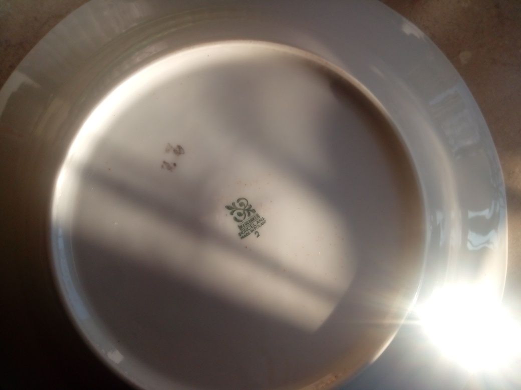 Zestaw serwis obiadowo-deserowy porcelana Włocławek dla 12 osób, PRL