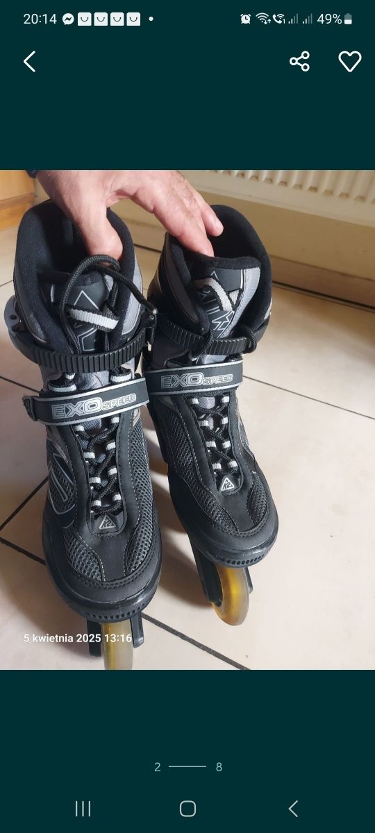 Rolki K2 Exo Speed r. 27,5 cm. Duże kółka 80mm Eu 42,5 - 43