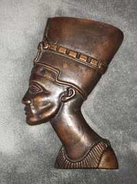 Królowa Nefertiti głowa odlew z brązu Antyk