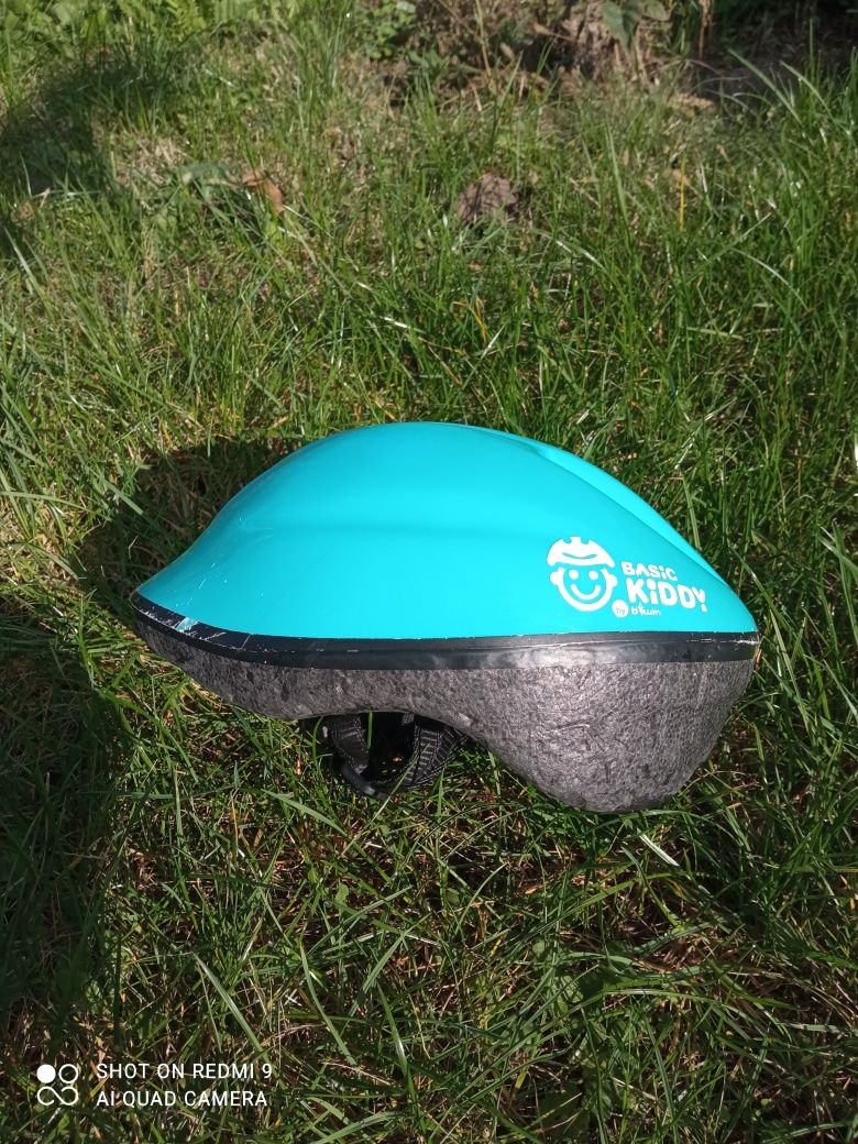 Kask dziecięcy b'twin Basic kiedy, niebieski, rowerowy, Decathlon, tan