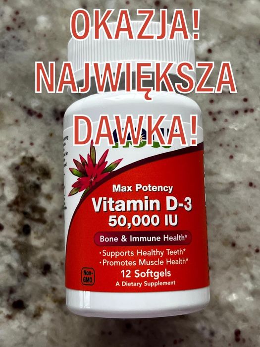 Witamina D 50000 IU 12 kaps NOW Foods z USA