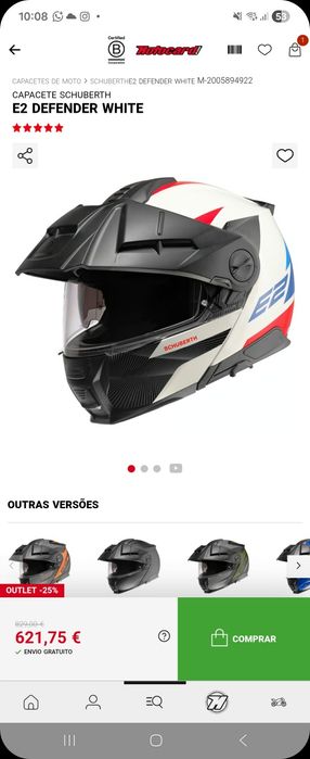 Capacete modular Schubert E2 Defender com intercomunicador Sc2