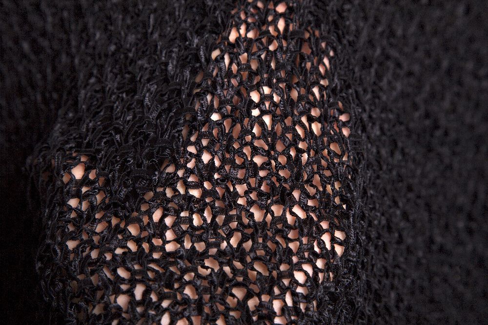 SIMPLE czarny dziergany oversize sweter sample