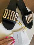 Dior klapki lato oryginalne czarno logo 36 blogerskie must have złoty