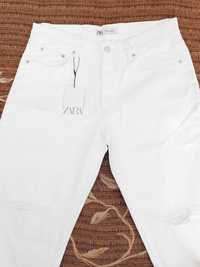 Spodnie jeansowe męskie z przetarciami o kroju '85 Slim Crop | Zara