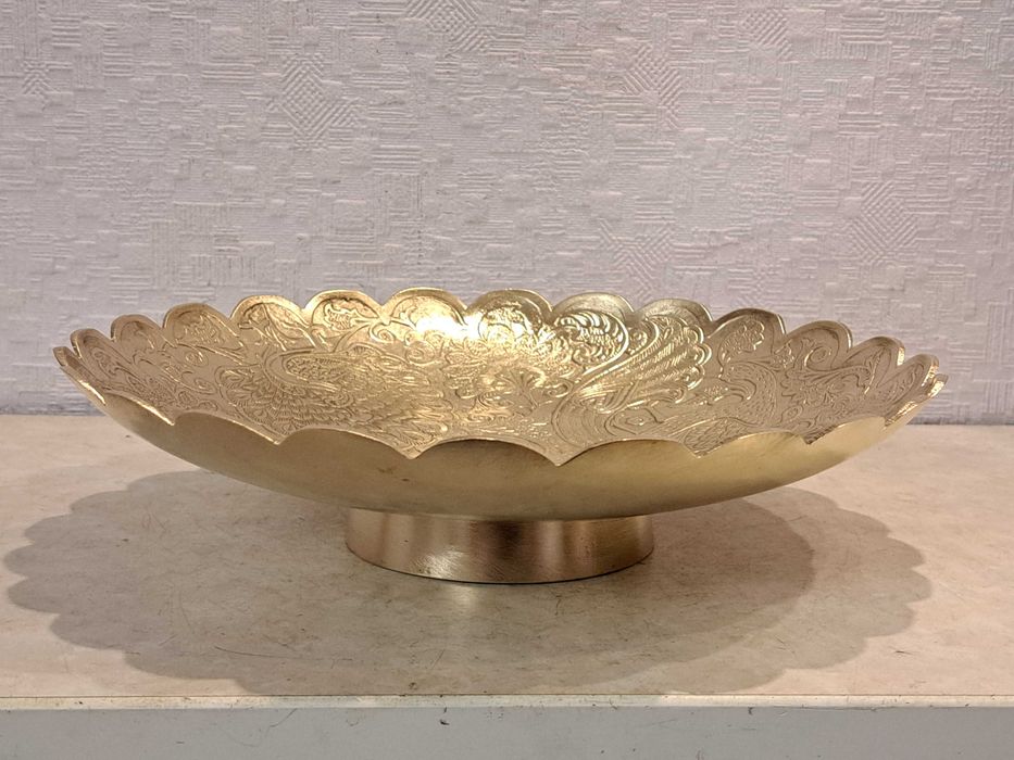 Коллекционная фруктовница - орнамент - латунь.