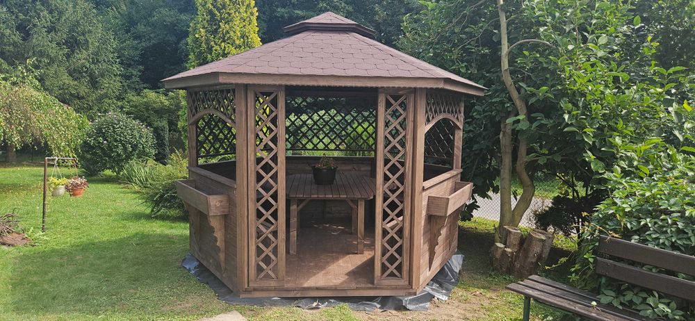 Altana Drewniana Altany Sześciokątne Wiaty Architektura Ogrodowa Ogród