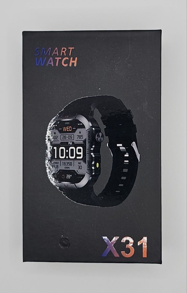 Czarny duży zegarek na rękę męski Smart watch X31