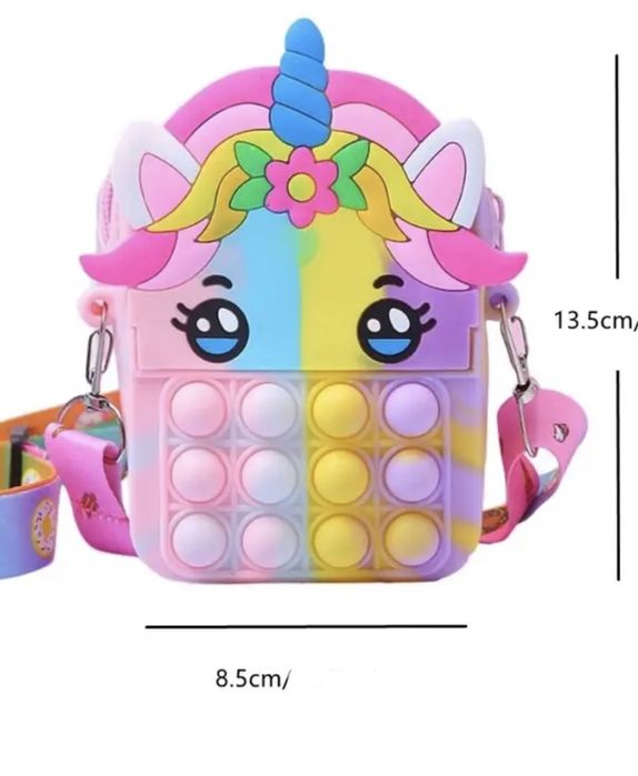 Bolsa unicórnio de silicone sensorial push bubble fidget