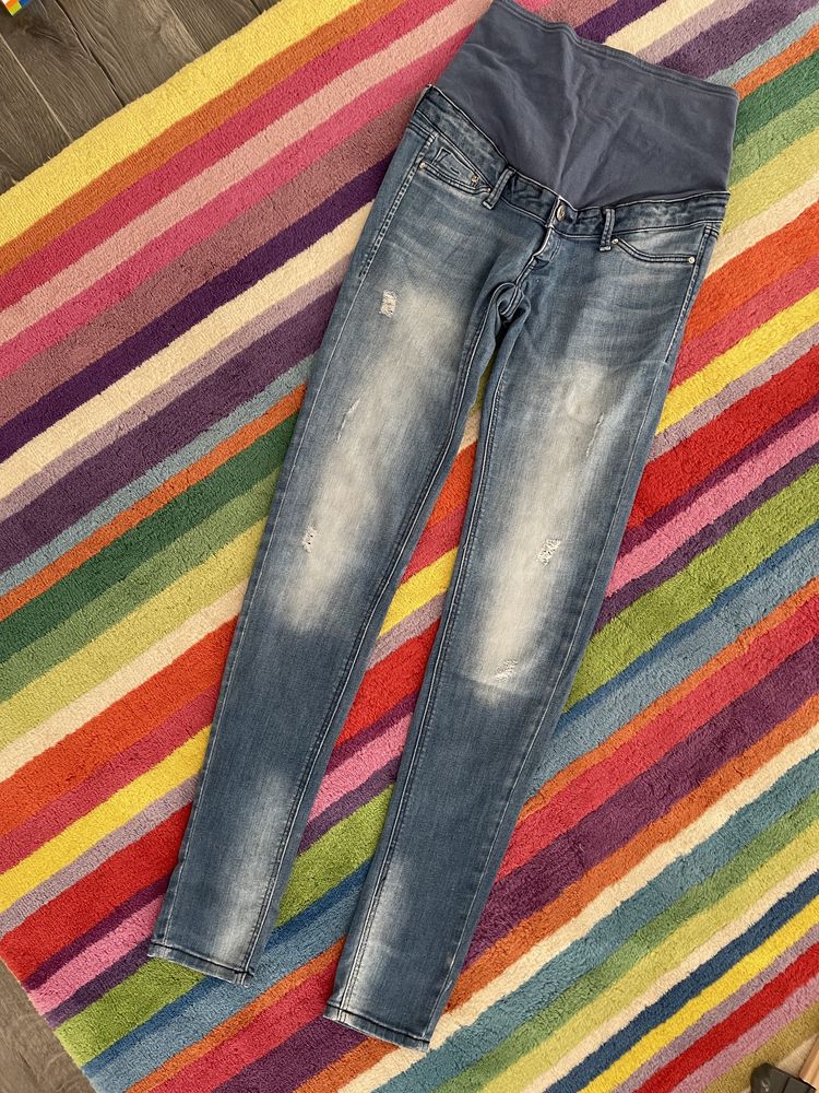 H&M Mama skinny jeans dzinsy spodnie z pasem ciazowym 36/38 high rib