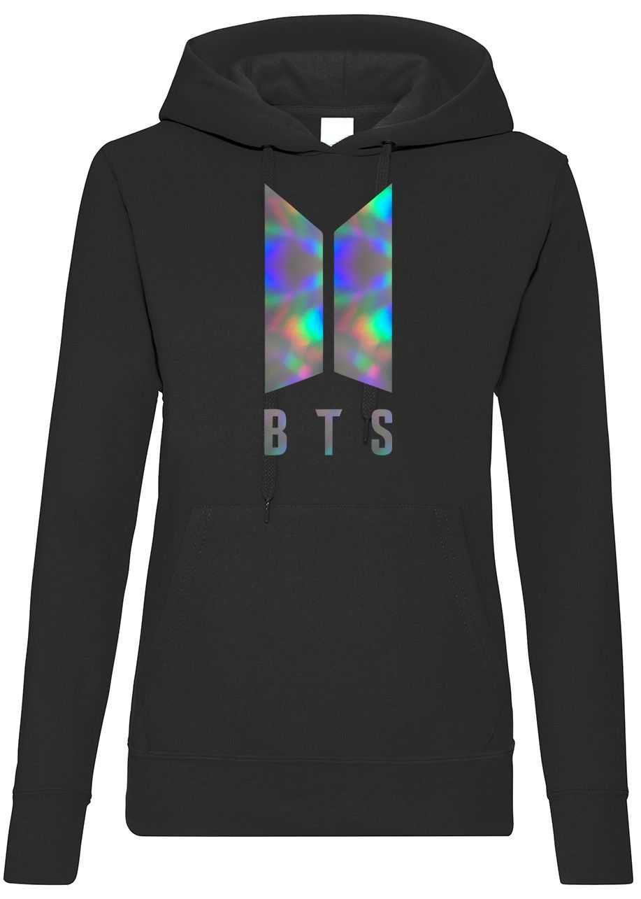 Czarna Bluza K-pop BTS holograficzna nowa S