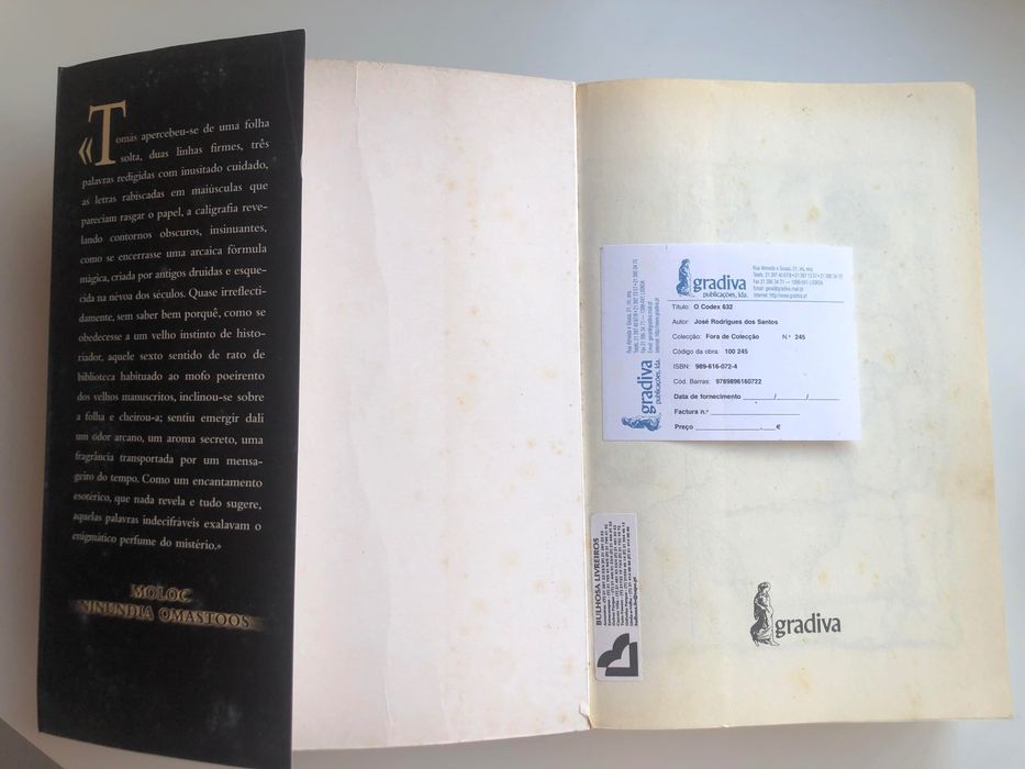 Livro "O Codex 632" de José Rodrigues dos Santos (Portes Grátis)