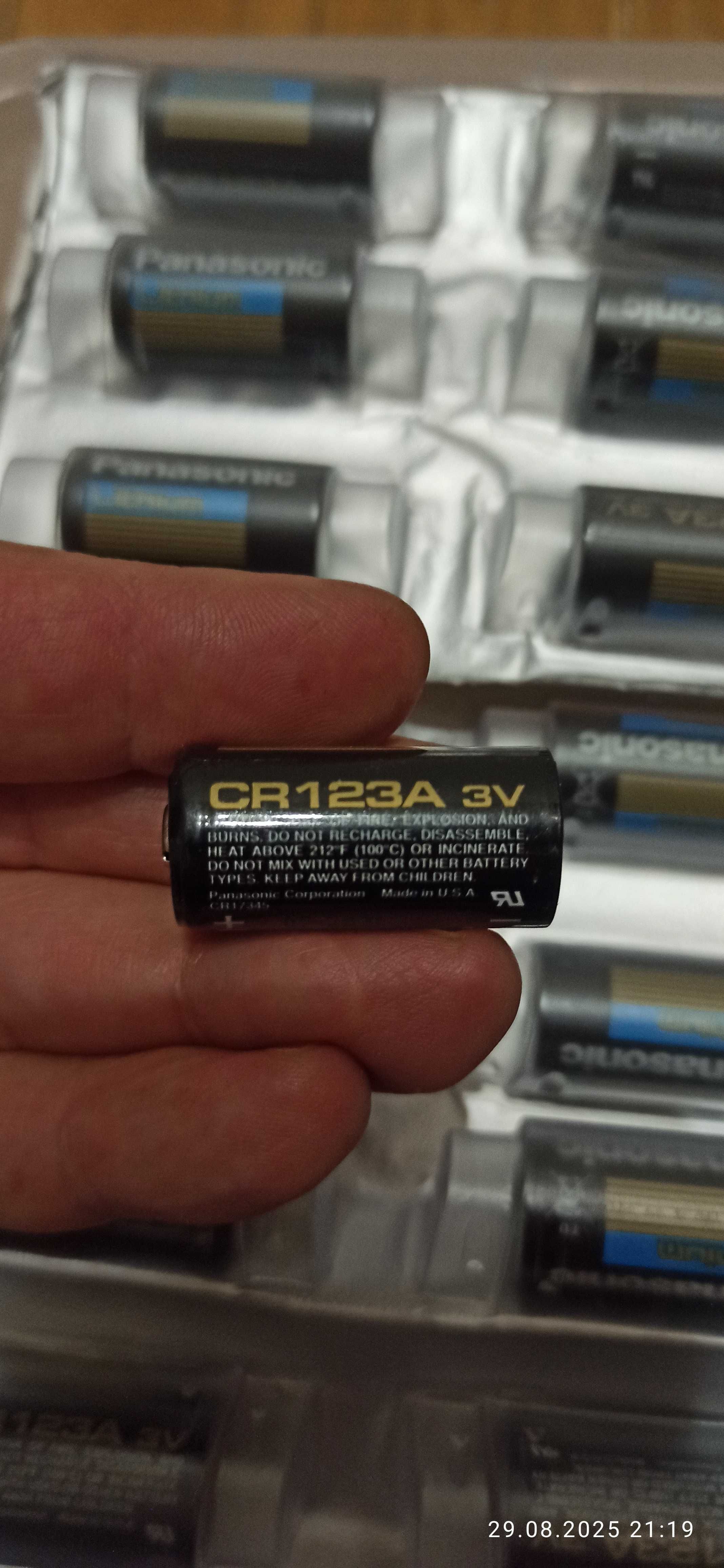 Літієва Батарейка Panasonic Lithium CR123A, 3V,
