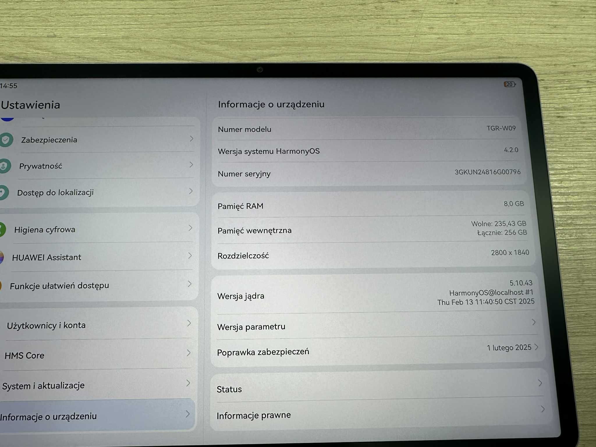 Tablet Huawei MatePad 11,5" S WiFi 8/256GB