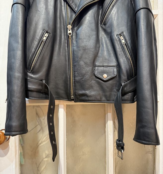 Вінтажна шкіряна куртка косуха оверсайз панк гранж стиль розмір L-XL