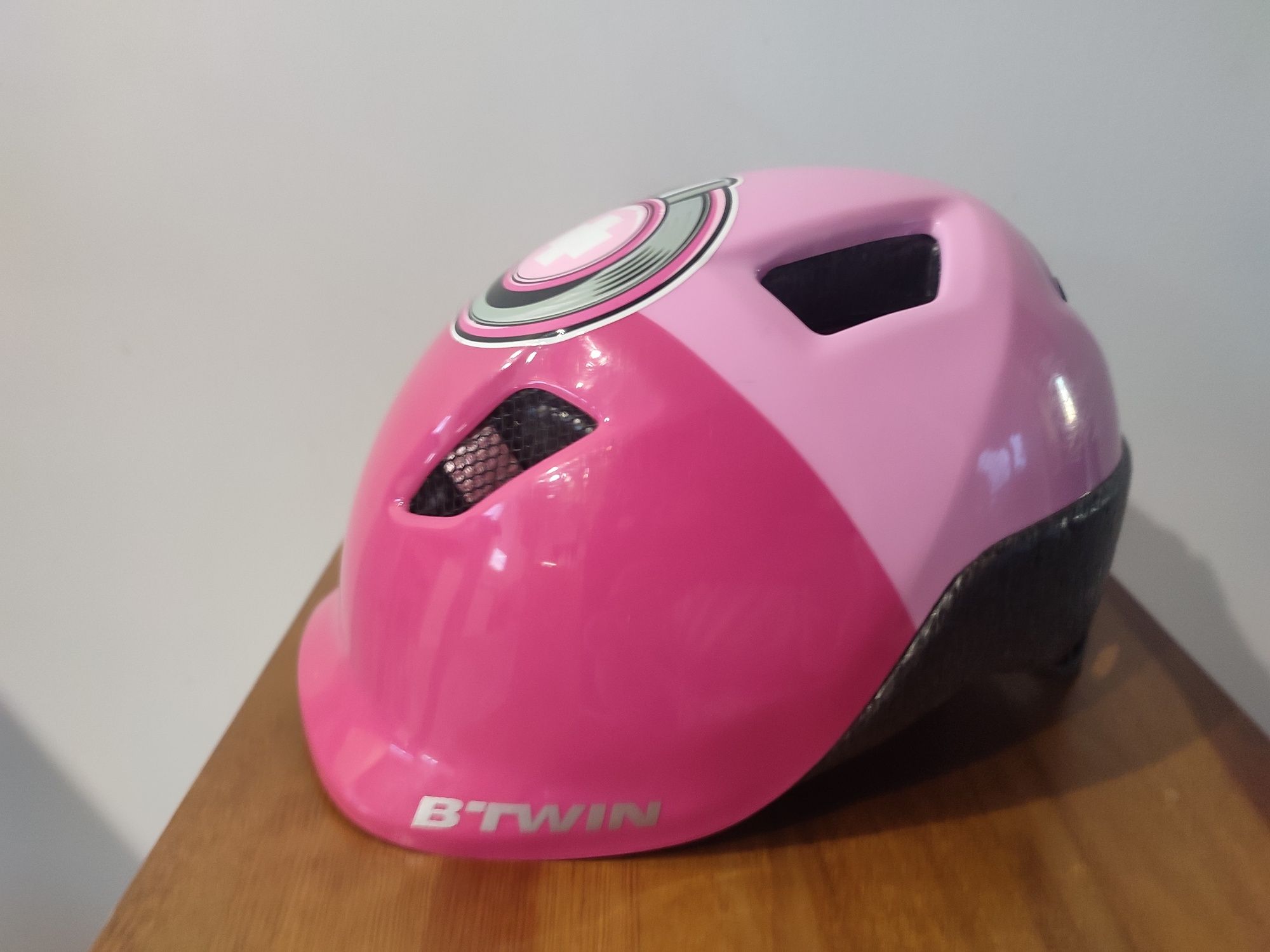 Kask rowerowy dziewczęcy różowy Btwin 500 decathlon XS 48-52cm