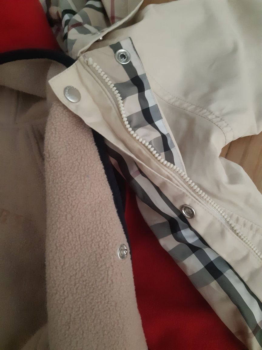 Mega kurteczka/płaszczyk 3 w 1 styl Burberry r 12m/74 - 80 cm