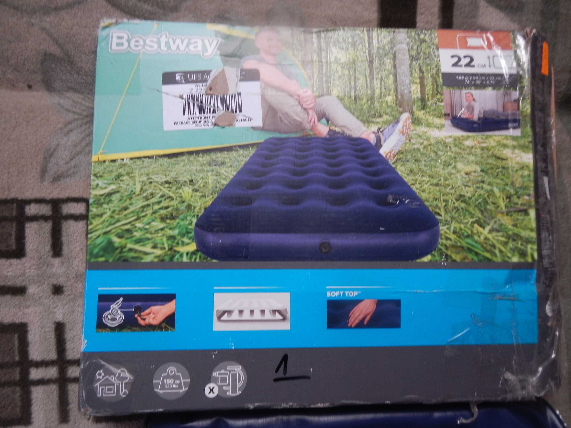 BESTWAY PAVILLO materac welurowy wymiar  188x99x22 ostatni!