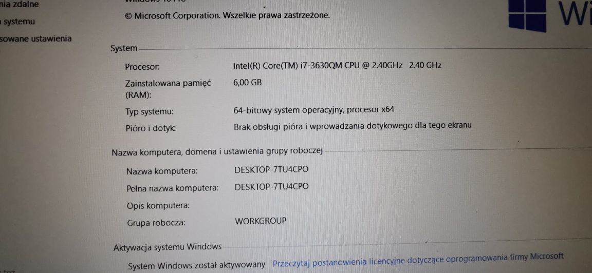 Komputer HP Eliteboom 8570w i7vpro