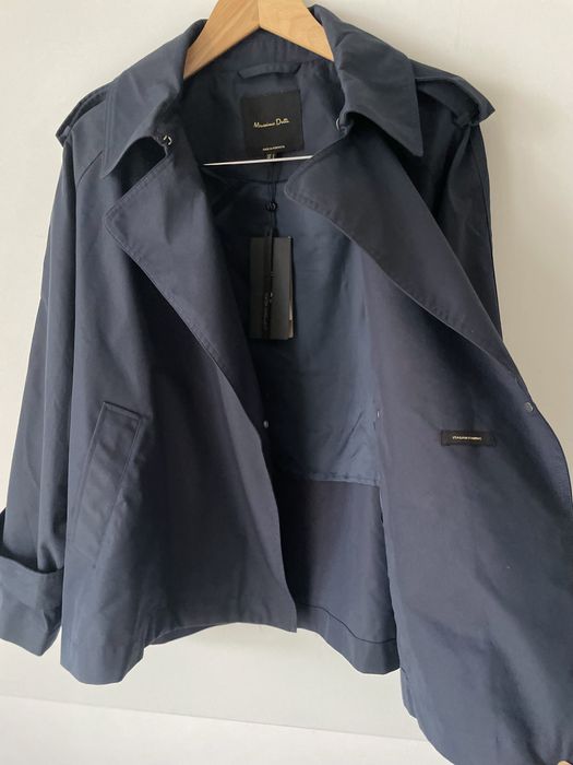 Massimo Dutti Nowy Granatowy trencz
