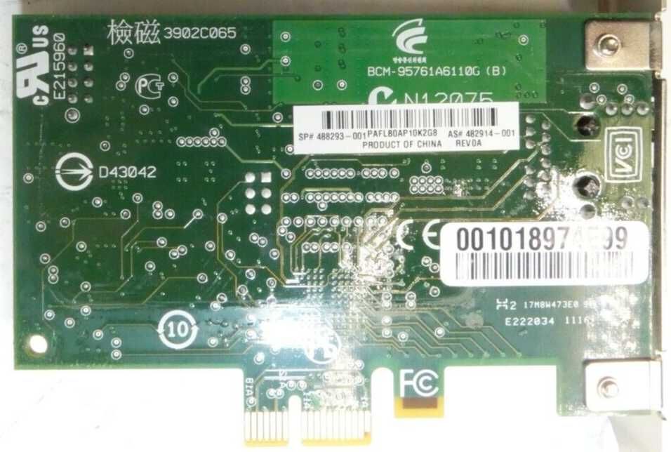 Мережева карта HP 1 Гб\с, 1 порт, PCI-Ex1 488293-001 Broadcom 5761