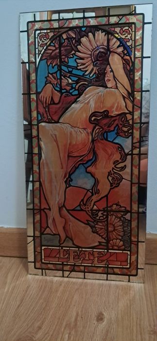 Espelho decorativo tipo vitral 54x25