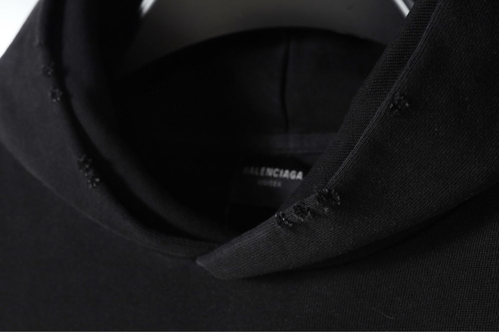 Balenciaga худи черное оверсайз мужское унисекс оригинал