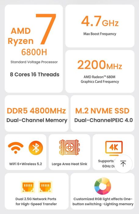 Mini PC GenMachine Ryzen 7 6800H, Ryzen 7 6900HX ES
-