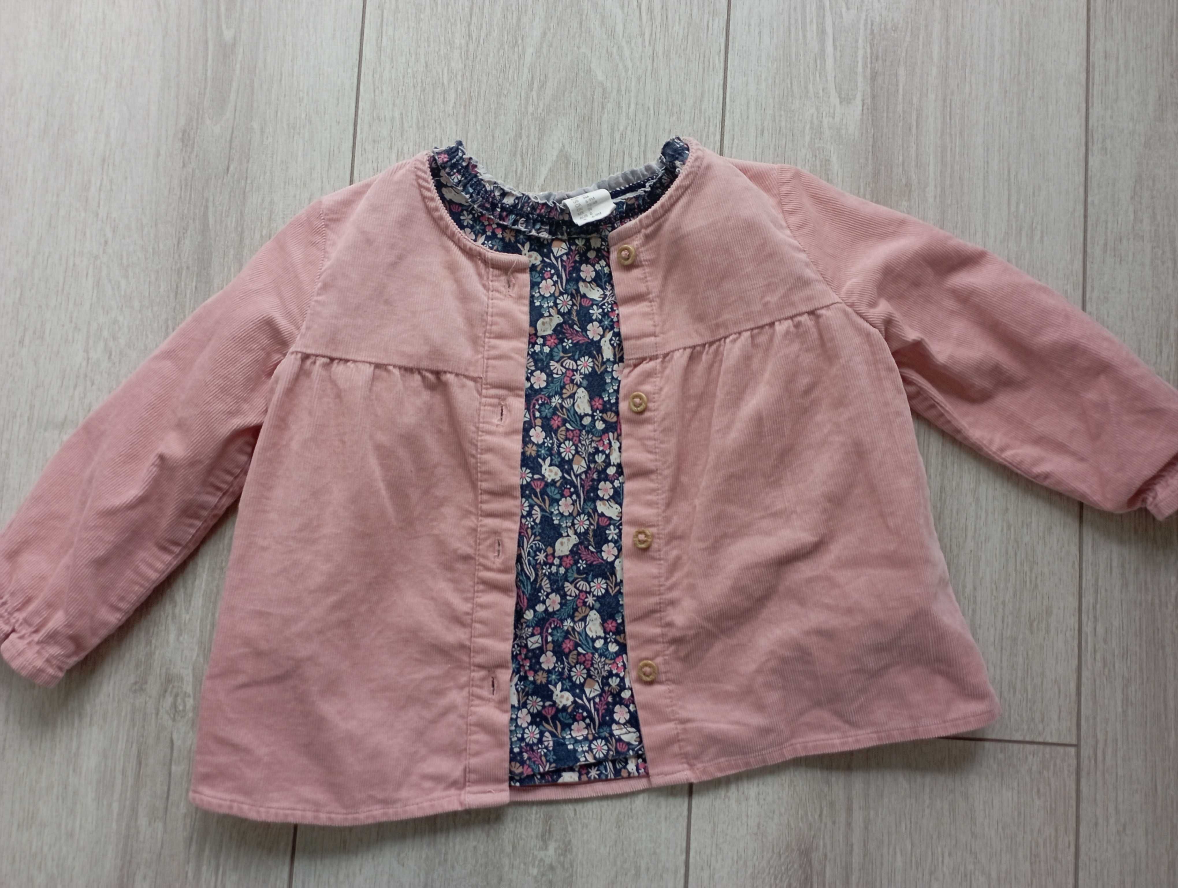 Zestaw komplet niemowlęcy dla dziewczynki H&M 74 bluzka kurtka jesień