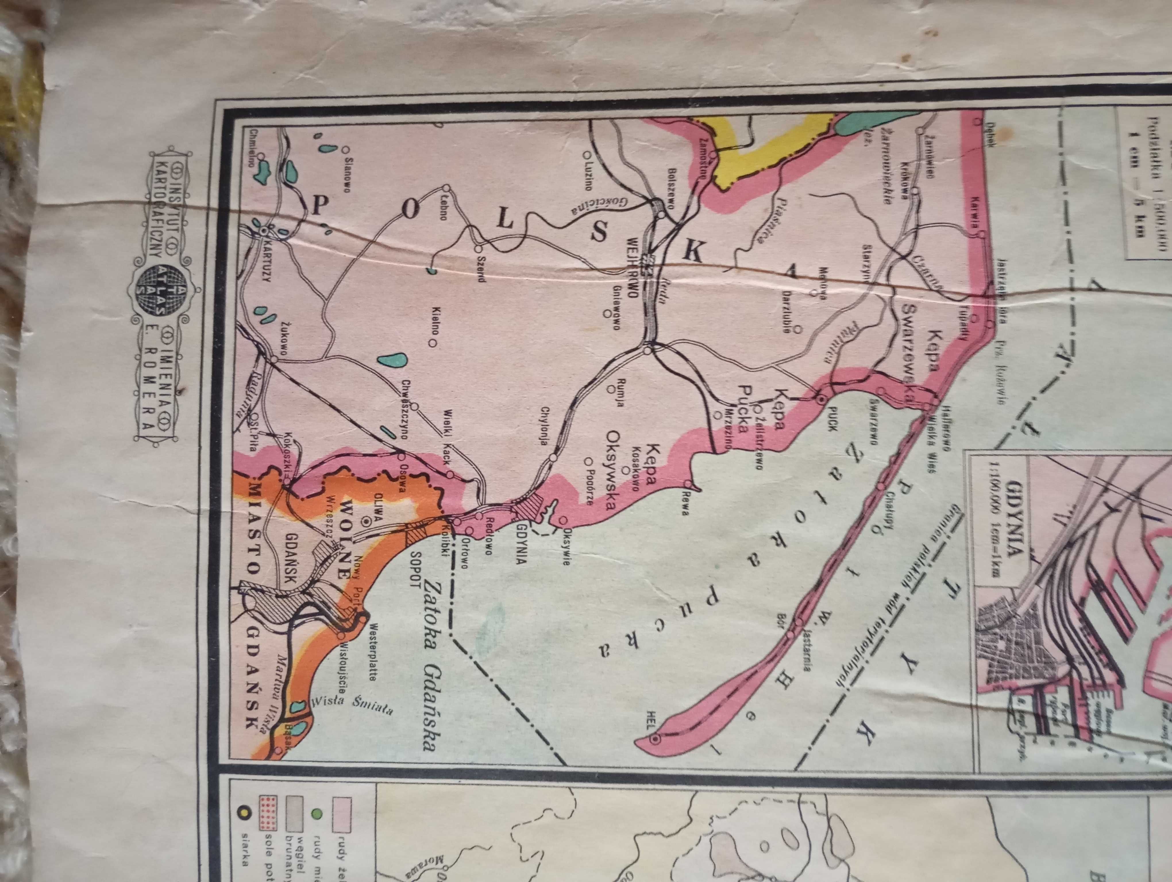 Mapa Polski z przed 1939 roku