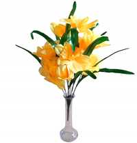 Żonkil Bukiet 40 Cm 12 Kwiatów Z Długimi Listkami Żółto-Pomarańczowy