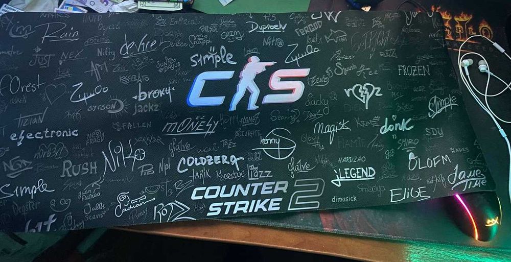 Коврик для миші CS2 геймерський 30X70