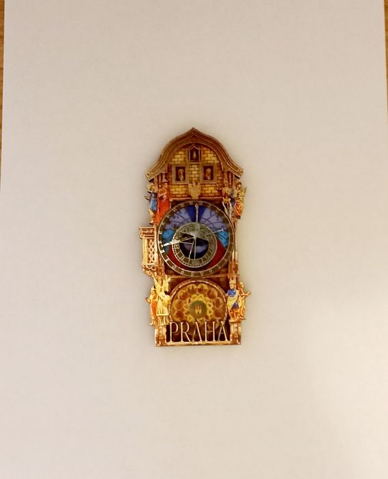 Praga drewniany magnes na lodówkę